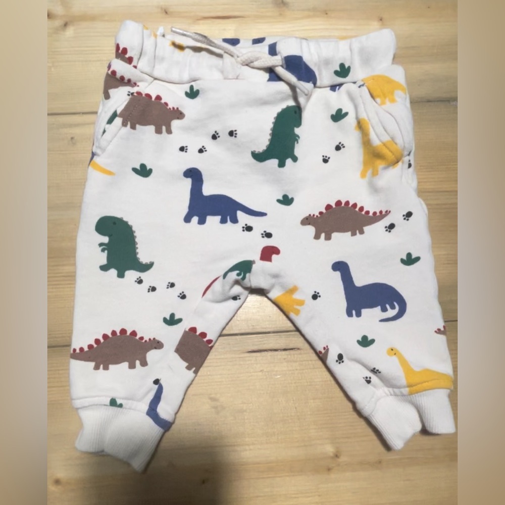 H&M Dinosaur Print Baby Pants 4-6 months EUC